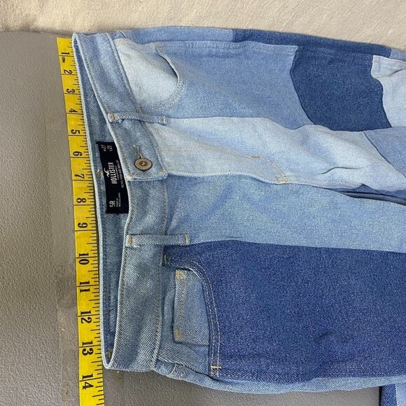 Hollister Womens Patchwork Jeans Size 27 x 27 Boho Hippie Straight Leg High Rise - Picture 9 of 12